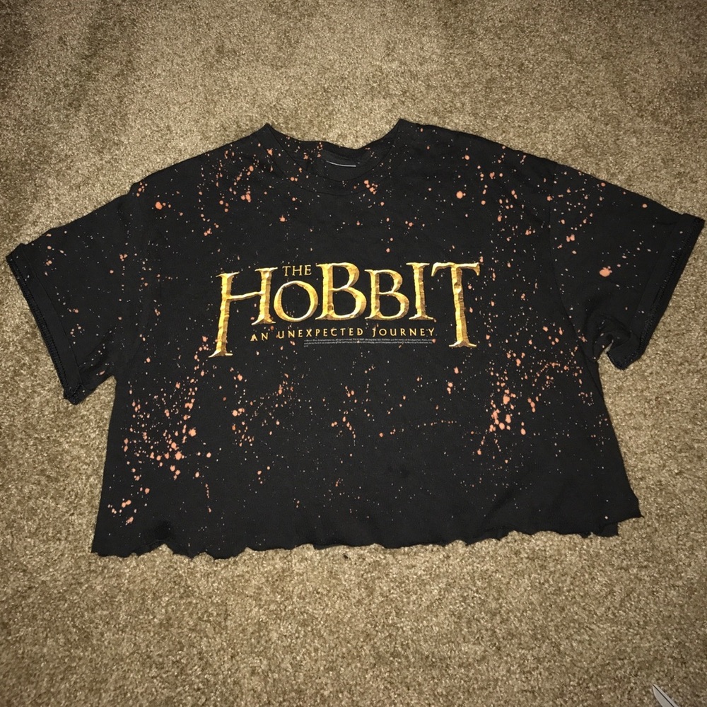 "The Hobbit" Distressed Crop Shirt