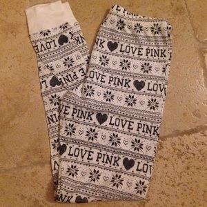 Victoria's secret pink thermal pajama pants