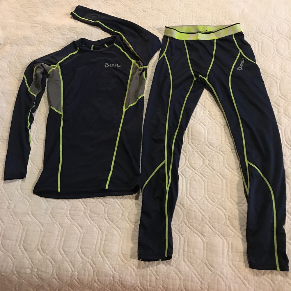 Tesla compression shirt and tights.