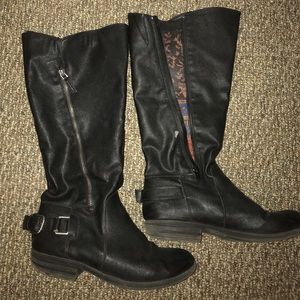 Black below knee boots