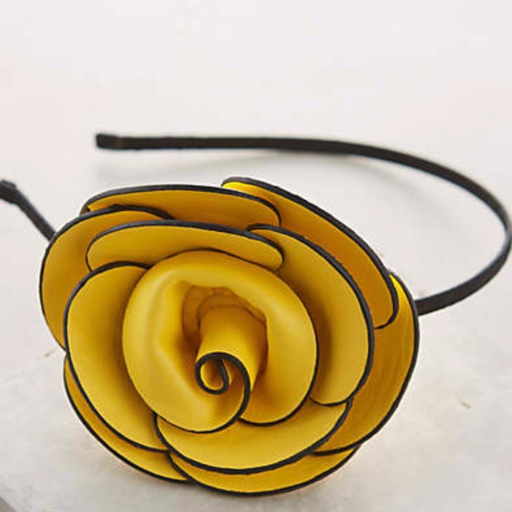 Yellow Swirl Petal Headband from Anthropologie