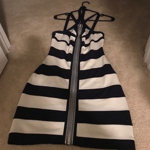 Navy blue and white dress