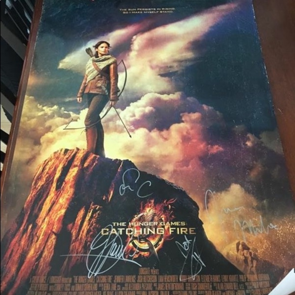 AUTOGRAPHED Hunger Games:Catching Fire poster