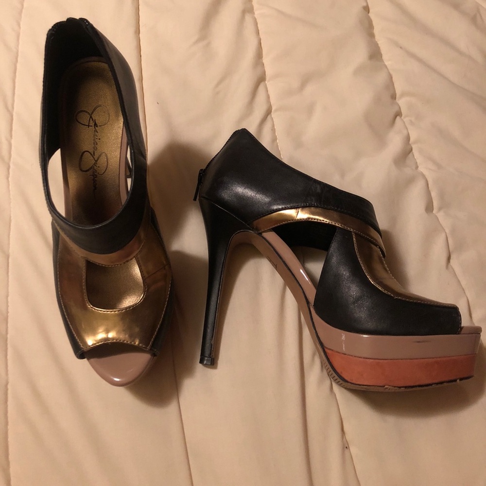 Jessica Simpson platform peep toe heels