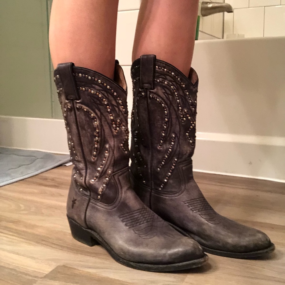 Distressed jewel Frye boots