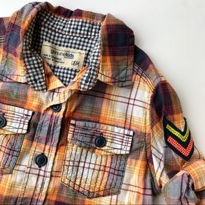 Osh Kosh Orange Button Down Shirt (Boys 18 Mos)
