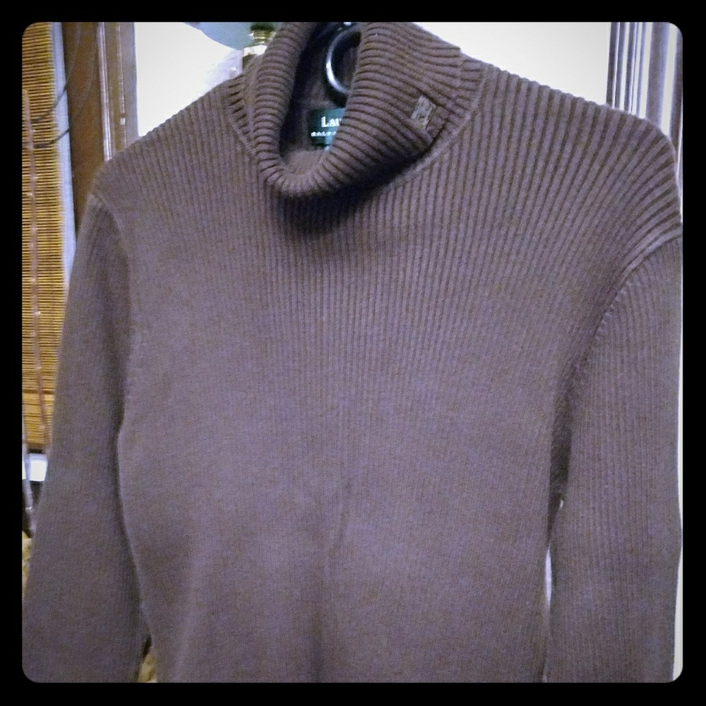 Ralph Lauren Brown Heavy Cotton Turtleneck Sweater