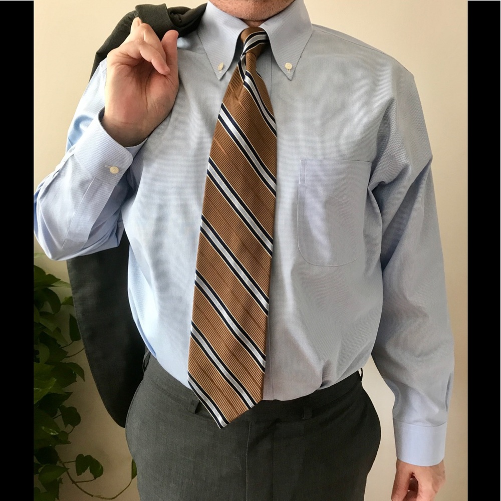 Brooks Brothers Puppy-tooth Ptd Collar Dress Shirt