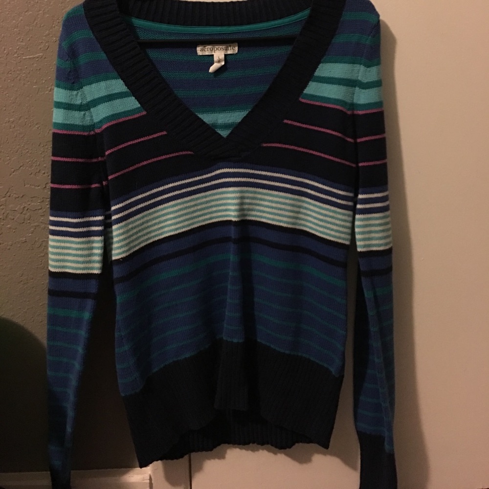 Aeropostale blue striped sweater