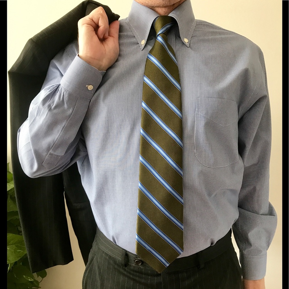 Brooks Brothers Puppy-tooth Ptd Collar Dress Shirt