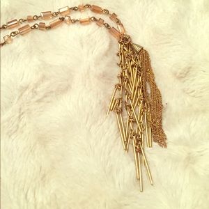 JCrew long gold tassel necklace