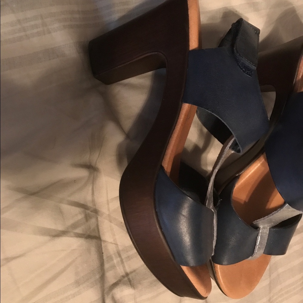 Dark blue with silver sandals size 7.5