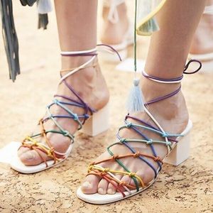 Chloé strappy sandals in rainbow Size 39.5