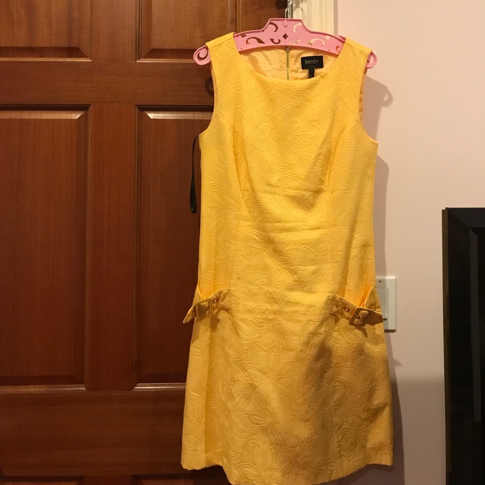 Bright yellow jacquard sundress 4