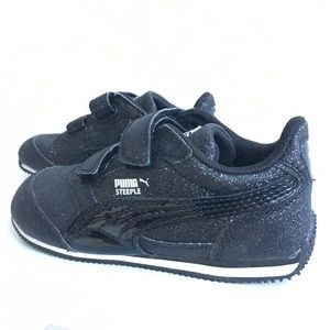 Puma Steeple Black Glitter Toddler Kids Sneakers Puma Steeple Black Glitter Toddler Kids Sneakers