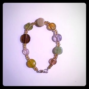Earth tones glass beaded bracelet