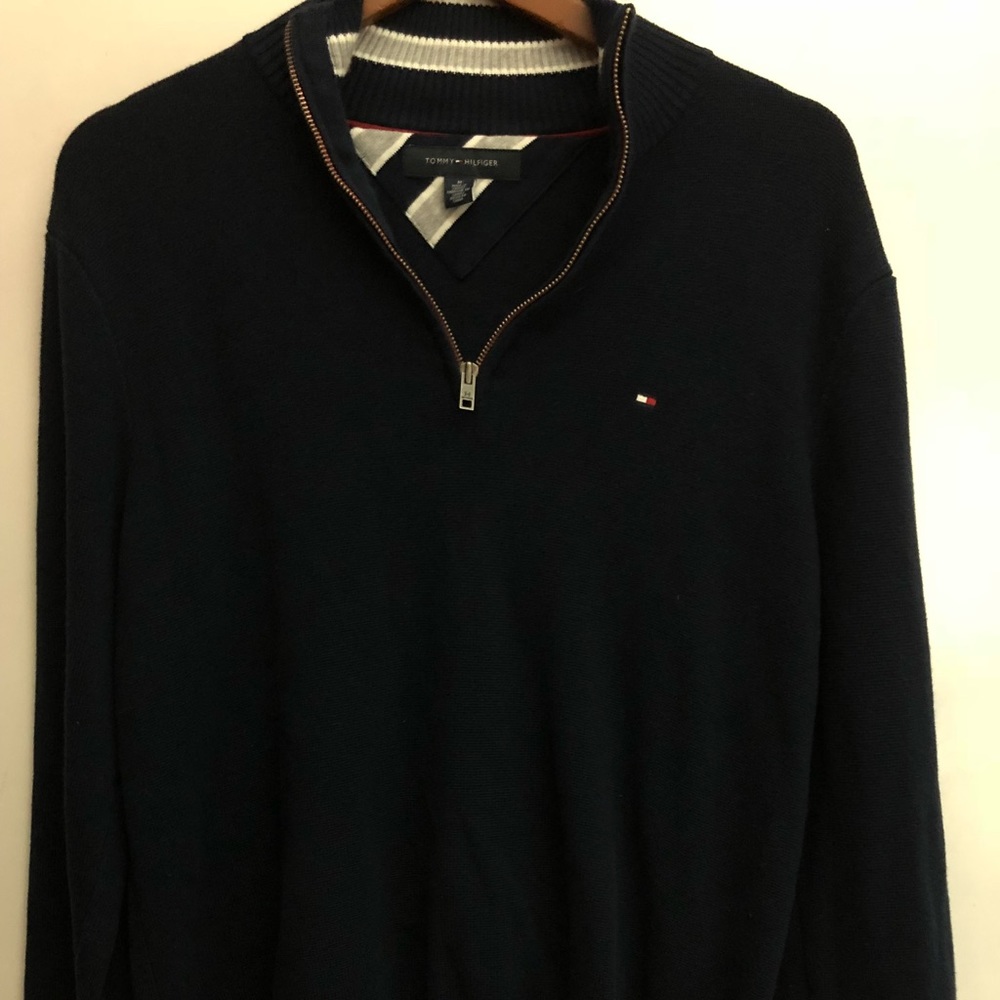 Tommy Hillfiger 100% Cotton Half Zip Sweater Med