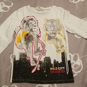 Boys Long Sleeved Graphic T Shirt 🦁🐯