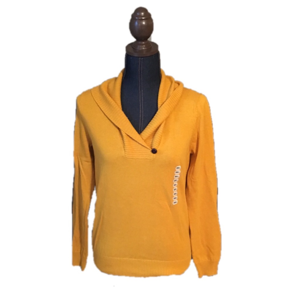 NWT Jeanne Pierre mustard sweater - Picture 1 of 5