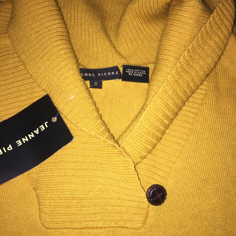 NWT Jeanne Pierre mustard sweater - Picture 5 of 5