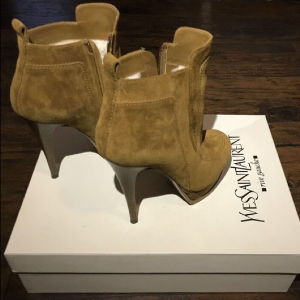 YSL Suede shearling boots