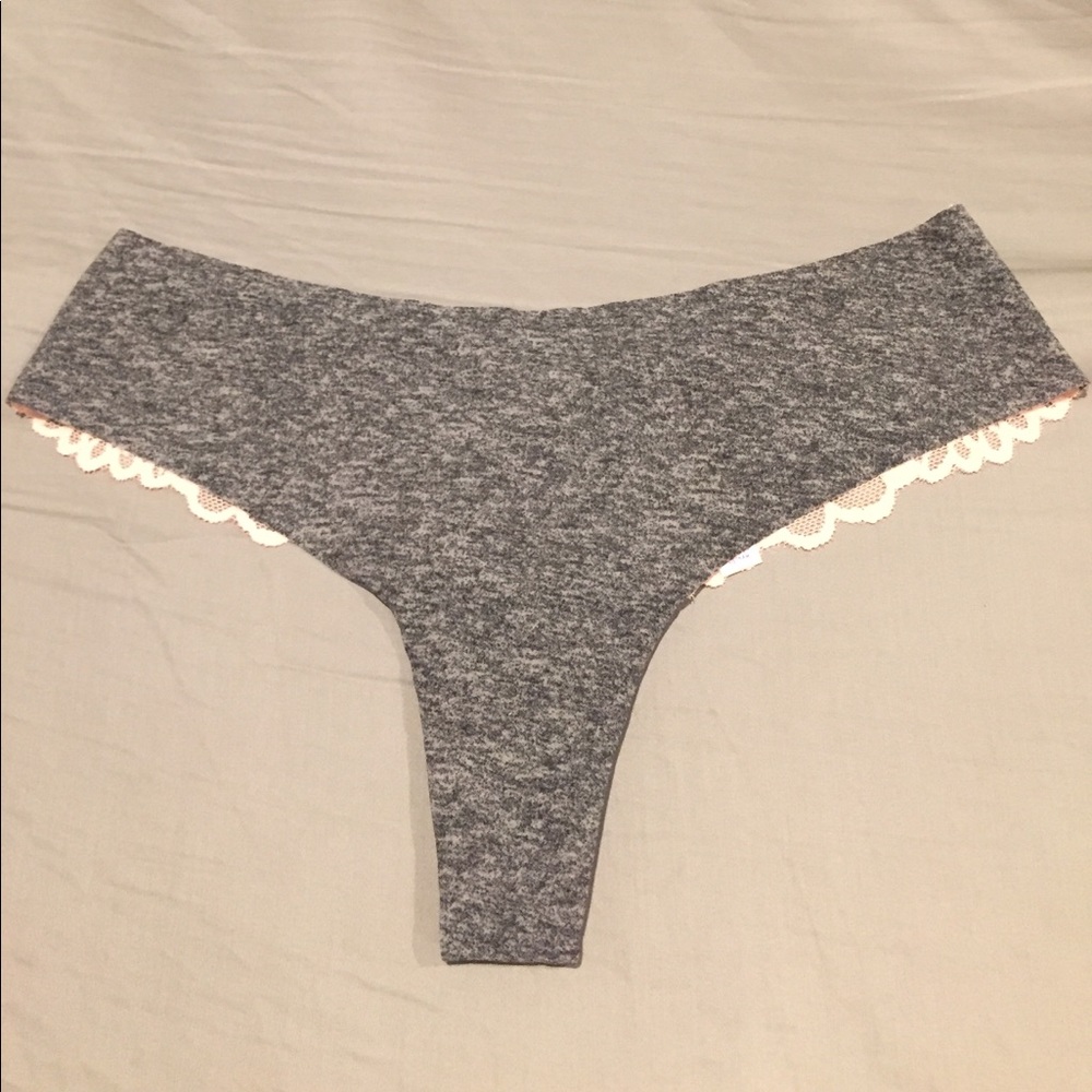 NWOT VS PINK Lace Back No-Show Thong
