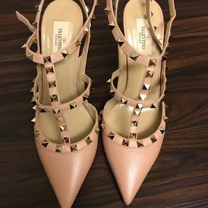 Valentino rockstud slingback - nude