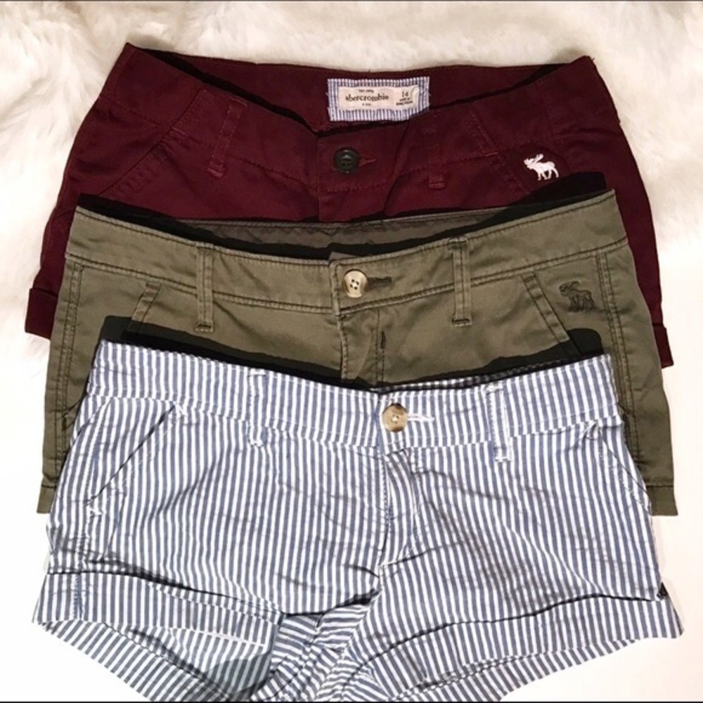 3 abercrombie kids shorts