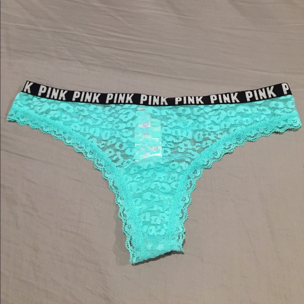 NWT VS PINK Lace Cheetah Print Thong
