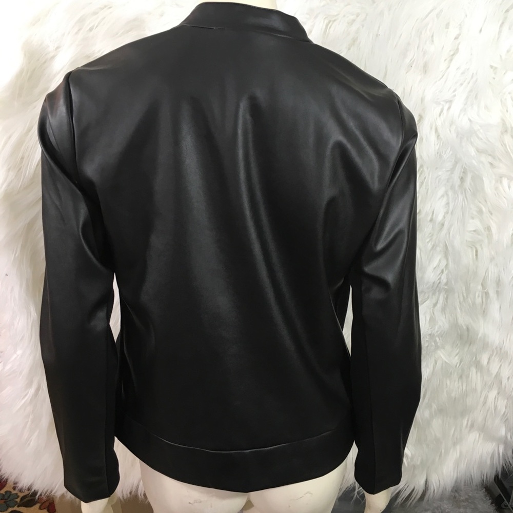 Women's Michael Kors Faux-Leather Jacket Black
