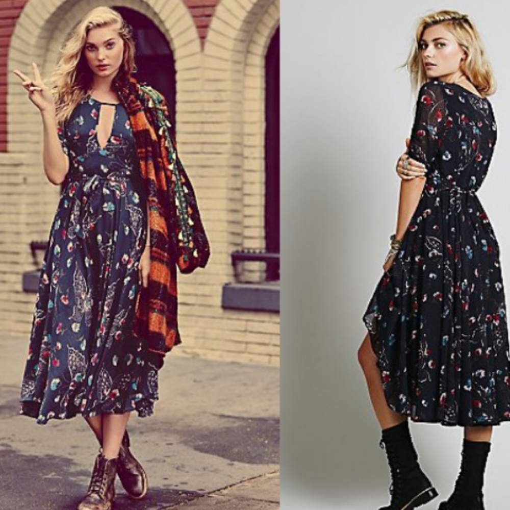 Free People Bonnie Midi Dress - Picture 1 of 8
