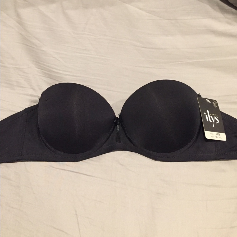 Black Strapless Padded Bra