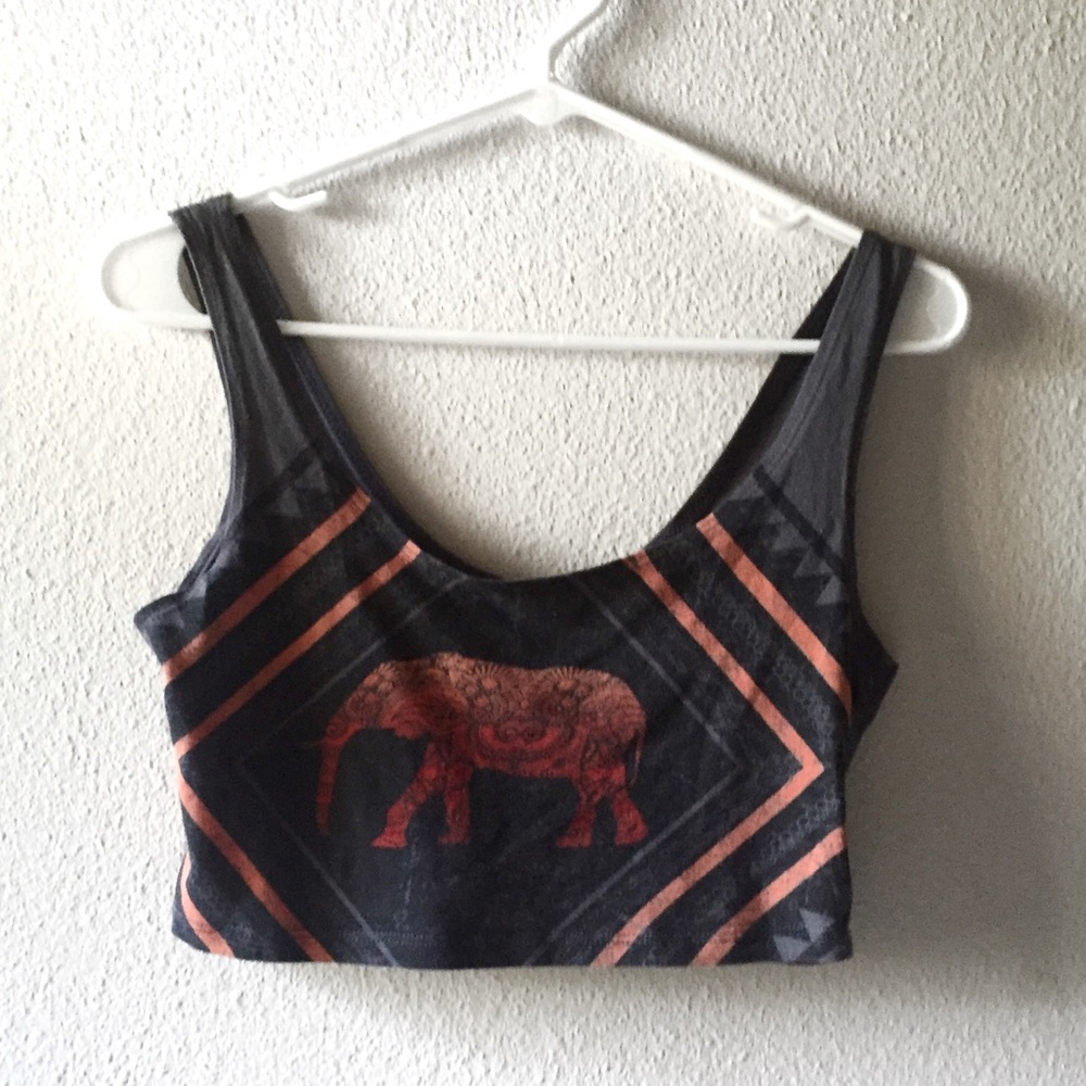 Bohemian elephant cropped top