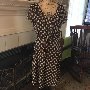 Adorable brown and white polka dot dress