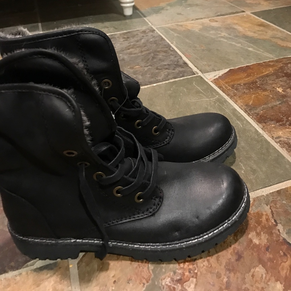 Black combat boots