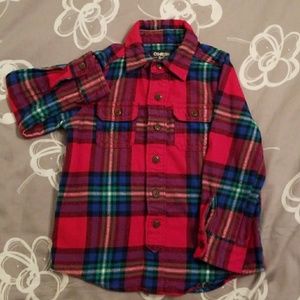 Boys Winter Plaid Button Down Long Sleeve