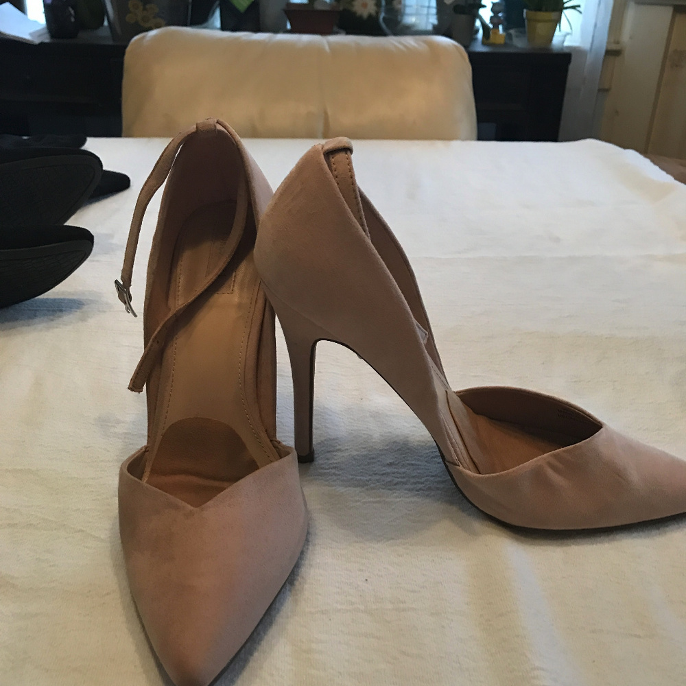 nude ankle strap heel