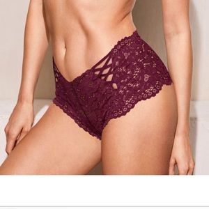 Brand new lace up crochet panties