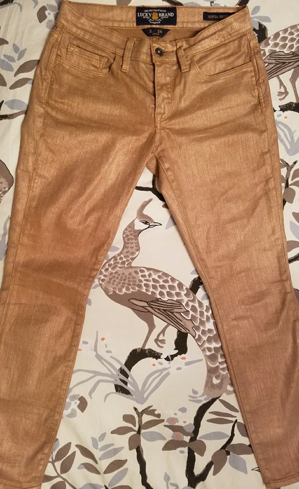 Lucky brand gold sofia skinny ankle jeans