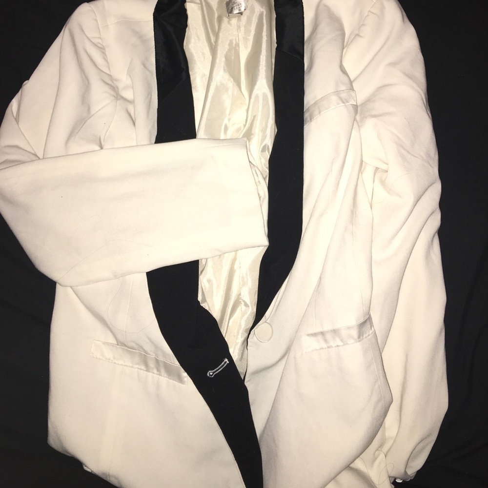 Black and white blazer