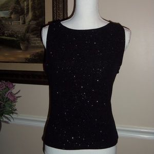 Apostrophe sparkly black dressy top  NEW! S Small