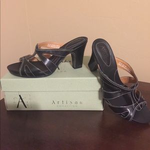 Clarks Black Leather Sandals! New!