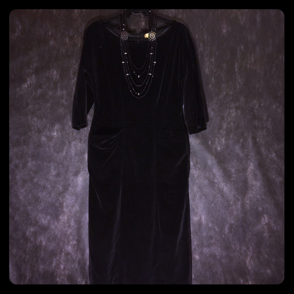 Vintage black velvet dress