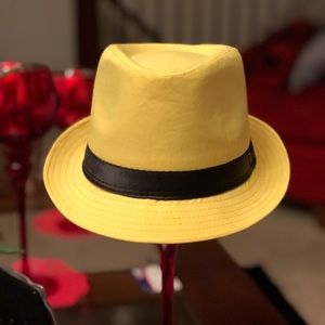 Yellow Fedora hat