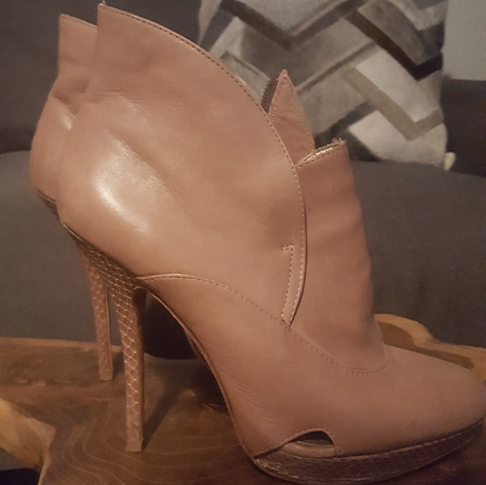Charles David leather booties (soft pink/taupe).
