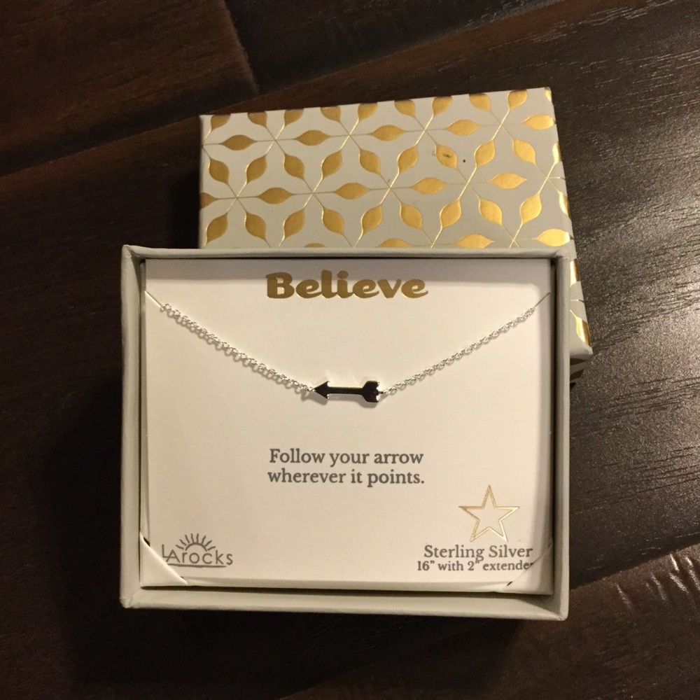 Sterling Silver Bracelet  & Necklace Arrow Believe