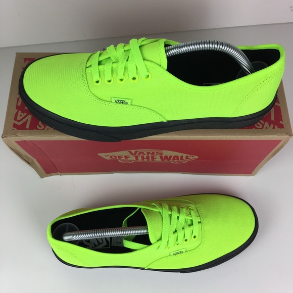 Vans Authentic low neon green black new in box - Picture 2 of 6