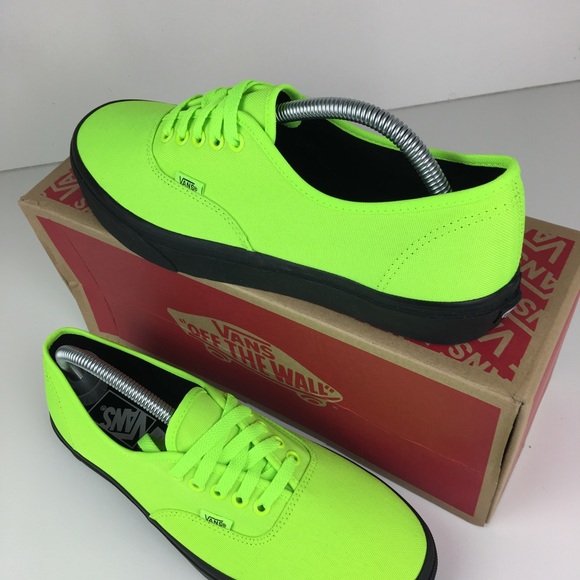 Vans Authentic low neon green black new in box - Picture 4 of 6