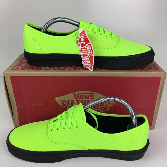 Vans Authentic low neon green black new in box - Picture 3 of 6