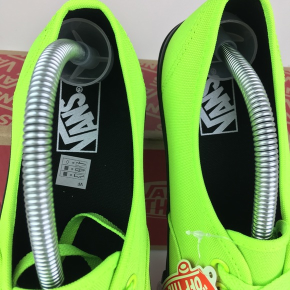 Vans Authentic low neon green black new in box - Picture 5 of 6